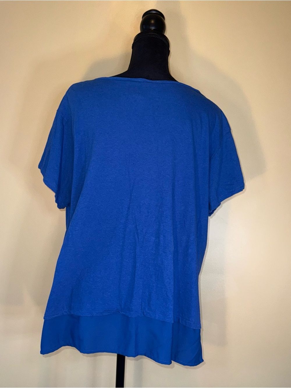 Caribbean Joe Women’s Short Sleeve Cotton Linen Blend Tee Size 2XL Royal Blue - Picture 3 of 9